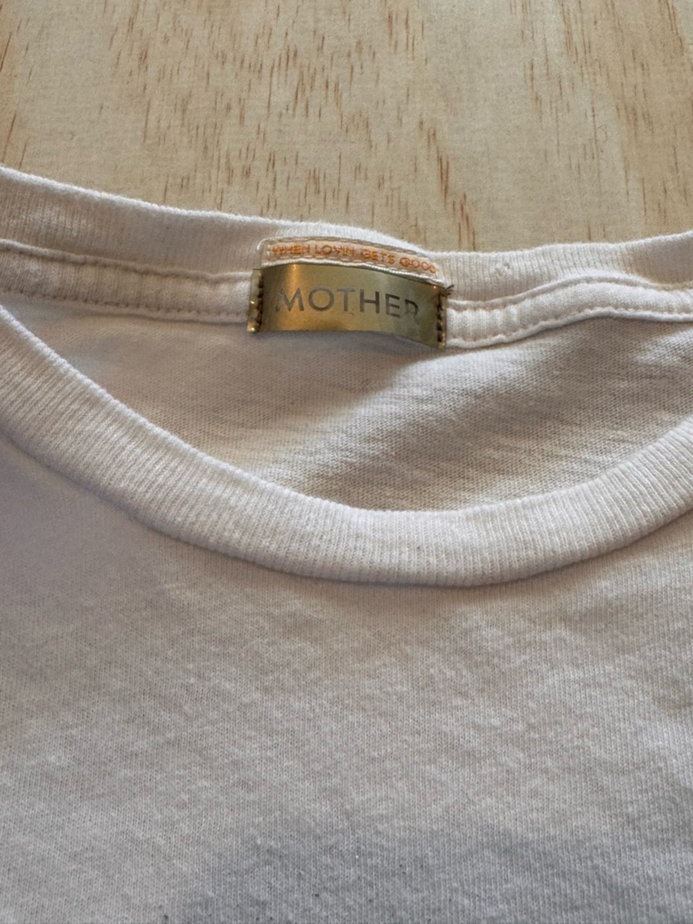 MOTHER The Boxy Goodie Goodie "Love Birds" Graphic Tee Off White Sz Small/XS - Picture 5 of 8